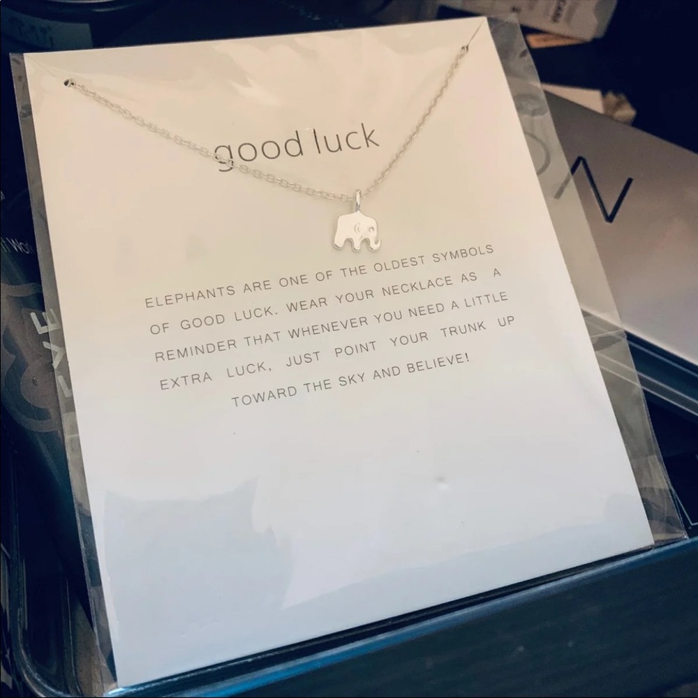 Silvertone Good Luck Elephant Necklace